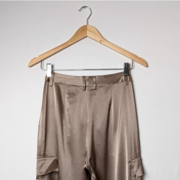 BABATON Refined Satin Cargo Pant Grey Deep Taupe Trouser Pants 0 ARITZIA - Picture 14 of 16